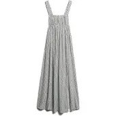 Superdry för kvinnor. W8011623A Klänning med knutna band baktill vit (M), Casual, Viskos, Ärmlös / Hängselbyxor