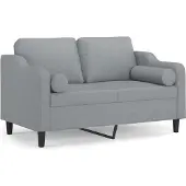vidaXL 2-sits soffa med prydnadskuddar taupe 140 cm tyg