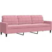 vidaXL 3-sitssoffa rosa 210 cm sammet