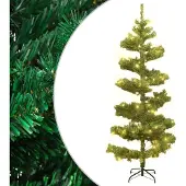Spiraljulgran 180 cm | LED-belysning | grön | PVC-material