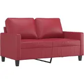 vidaXL 2-sitssoffa vinröd 120 cm fuskläder