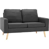 vidaXL Soffa 2-sits mörkgrå tyg