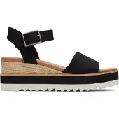 Toms Diana Canvas Wedge Svarta sandaler för kvinnor