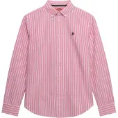 Superdry för kvinnor. W4010565A Slim fit oxfordskjorta rosa (M), Casual, Bomull, Lång ärm