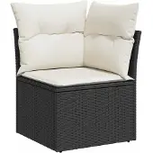 vidaXL Loungegrupp med dynor 6 delar svart konstrotting