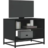 vidaXL Tv-bänk svart 61x40x46 cm konstruerat trä och metall