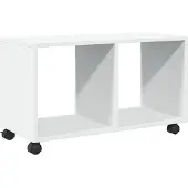 vidaXL Skåp med hjul vit 72x33x42,5 cm konstruerat trä