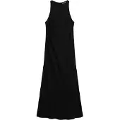 Superdry för kvinnor. W8011628A Midiklänning i svart satin (XS), Casual, Viskos, Ärmlös / Hängselbyxor