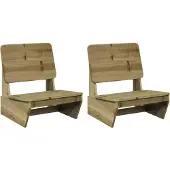 vidaXL Trädgårdsstolar 2 st 60x64x70,5 cm impregnerad furu