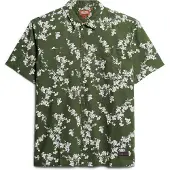 Superdry för män. M4010793A Grön kortärmad strandskjorta (S), Casual, Bomull, Kort ärm