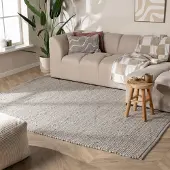 NATURL. Ullmatta | Feline grå/melerad hos Volero | 230x330 cm | Ull | Blandat | Rektangulär | Plattvävd