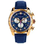 Versace VDB030014 V-Ray Guldtonad Herrklocka 44mm blå