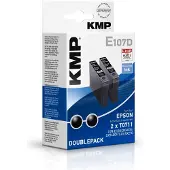 KMP Bläck Ersätter Epson T0711 Kompatibel 2-pack Svart E107D 1607,4021