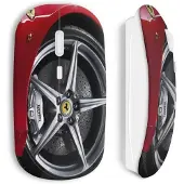 CAPACHEAP Souris Sans Fil Ferrari Roue Jante Rouge Silver