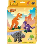 Hama Midi Set - 2000 st. - Dino World - - One Size - Pärlor