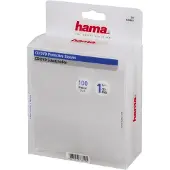 Hama CD/DVD Protective Sleeves - CD/DVD-fodral - kapacitet: 1 CD/DVD - transparent (paket om 100)