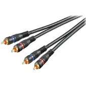 Wentronic goobay - Ljudkabel - sammansatt ljud - RCA kontakt till RCA kontakt - 1.5 m - dubbelt skärmad koaxial - svart