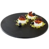 Multi Serveringsfat i melamin Ø30x1 cm skifferlook svart, st