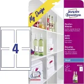 Avery-Zweckform MD4001 Flasketiketter 90 x 120 mm Papper Vit 20 st Permanent Bläckstråleskrivare