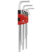 Toolcraft Inner-sexkantig Vinkelskruvmejselset 1.5 mm, 2 mm, 2.5 mm, 3 mm, 4 mm, 5 mm, 6 mm, 8 mm, 10 mm 9 delar
