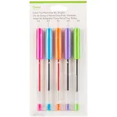 Cricut Brights - Kulspetspenna - blå, orange, violett, rosa, limegrön - 0.3 mm - extra fin (paket om 5)