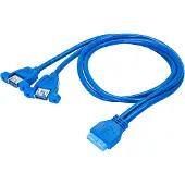 Akyga - USB-adapter - 19-stifts USB 3.0-kontakt (hona) till USB typ A (hane) - USB 3.0 - 65 cm