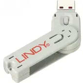 Lindy 40624, Nyckel till portblockerare, USB Type-A, Vit, Akrylnitrilbutadienstyren (ABS), 1 styck, Polypåse