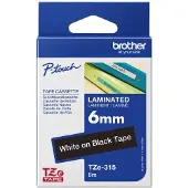 Brother TZe-315 Märkband PET Bandfärg: Svart Skriftfärg: Vit 6 mm 8 m