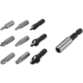 Wolfcraft 2542000 Konisk försänkarset 10 delar 8 mm, 10 mm, 12 mm Sexkantskaft 1 set