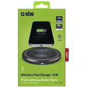 SBS TEWIRELESSUF10W, inomhus, USB, Trådlös laddning, Svart