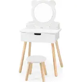 Viga Toys VIGA stort leksakstoalettset i trä med spegel och stol