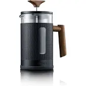 Graef MFP22, Fransk press, 0,8 l, Svart, Metall, 6 koppar, Trä