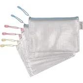 Djois dragkedjeväska ZIPPER pastell, DIN A5, PVC blandade färger, med förstärkta trådar, transparent, stänkskydd – 6 st (509020)