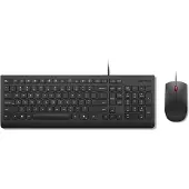 Lenovo Essential Wired Combo - Sats med tangentbord och mus - 2,5-zonslayout - USB - QWERTY - norsk - svart - brun låda