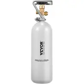 Vevor CO2-tank, 1,8 kg ny cylinder i legerat stål, CO2-lufttank med grå spraybeläggning, DIN477-ventil, handtag och justerbart tryck, TÜV-godkänd gascylinder för fatölsutmatning och läskmaskin