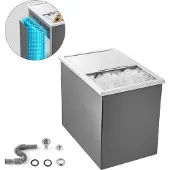 Vevor kylbox för nedsänkbar kylning, 455 x 305 x 385 mm (L x B x H) i rostfritt stål, 27,1 liters kommersiell islåda med skjutbart lock för utomhusbruk, avloppsrör ingår, för kallt vin och öl