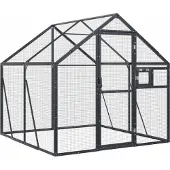 vidaXL Voljär, Antracit, 1,79X2X1,85 M, Aluminium