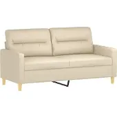 vidaXL 2-sitssoffa gräddvit 140 cm tyg