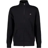 Gant för män. 2008006 Shield zip hoodie svart (S), Casual, Bomull