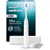 Philips Series 6100 HX7400/06 Laddningsbar tandborste, Vuxen, Ultraljudstandborste, Daglig vård, Känslig, 62000 rörelser per minut, Vit, 2 min, 4 x...