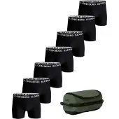 Björn Borg Cotton Stretch Boxers + Wash Bag 7-pack Svart, S