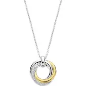 Ti sento tvåfärgad silverhalsband runt berlock 34055ZY/42