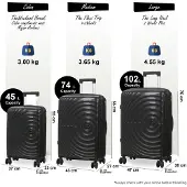 Infinity Leather Expanderbar Black Hard Shell 8 Wheels Bagage Cabin Resväska