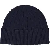 Gant för kvinnor. 4910058 Marinblå mönsterstickad mössa med flätmönster (OSFA), Casual, Ull, Klassisk, Marino