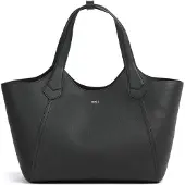 BOSS Leather tote bag with metallic logo lettering