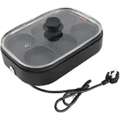 Aimo 6 Håls Äggstekpanna Nonstick Frukostgryta Multifunktionell Frukostmaskin Hamburgermaskin Med gray