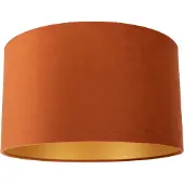 QAZQA Textil lampskärm orange med guldfärgad insida 35/35/20