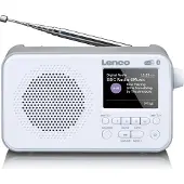 Lenco Bärbar DAB+ FM-radio med Bluetooth 2,4" TFT-display Vit