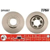 TRW Bromsskiva DF6007 fram, ventilerad, 1 Stycke