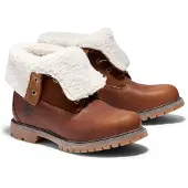 Timberland för kvinnor. TB18328R2421 Ankelstövlar i läder med rullad ovandel och varmt brunt foder (36 W), Hud, Karta, Nyckelband, Casual